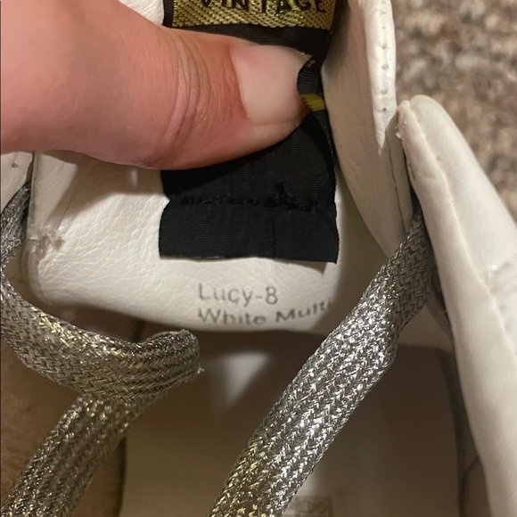 Womens Vintage Havana Lucy Star Lace Up White Pebble/Grey Sneakers - Picture 8 of 10